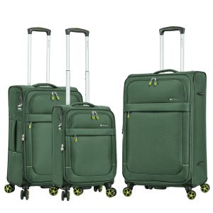 Lot de 3 valises souples 48203 Extensible 55, 67 et 77 cm Dark Green