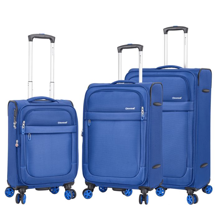 Lot de 3 valises souples 48203 Extensible 55, 67 et 77 cm Blue