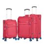 Lot de 3 valises souples 48203 Extensible 55, 67 et 77 cm Red