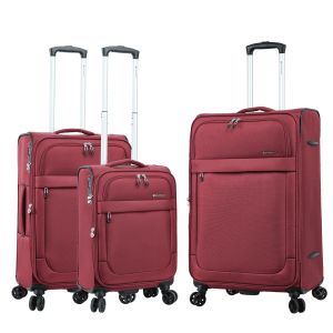 Lot de 3 valises souples 48203 Extensible 55, 67 et 77 cm Wine Red