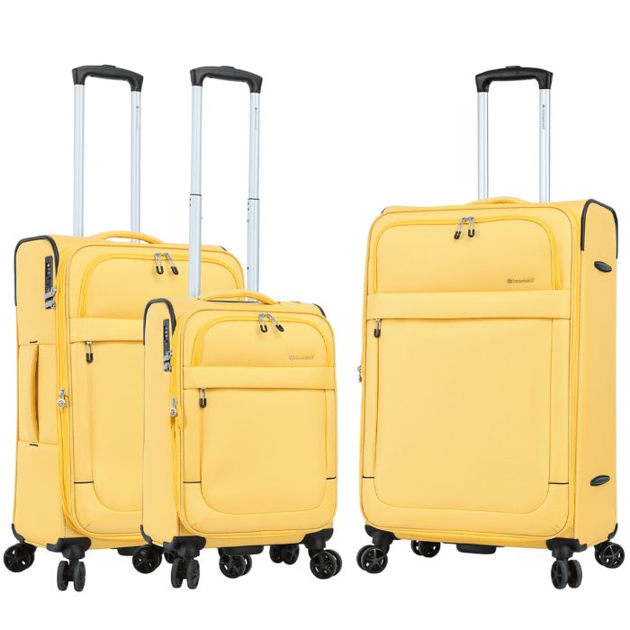 Lot de 3 valises souples 48203 Extensible 55, 67 et 77 cm Yellow