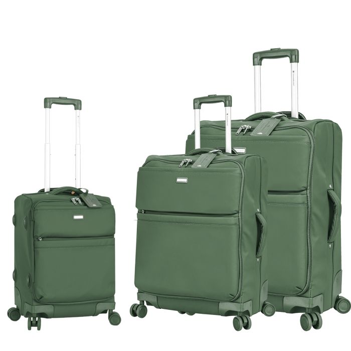 Lot de 3 valises souples S48103A 54, 64 et 74 cm Vert