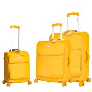 Lot de 3 valises souples S48103A 54, 64 et 74 cm Jaune