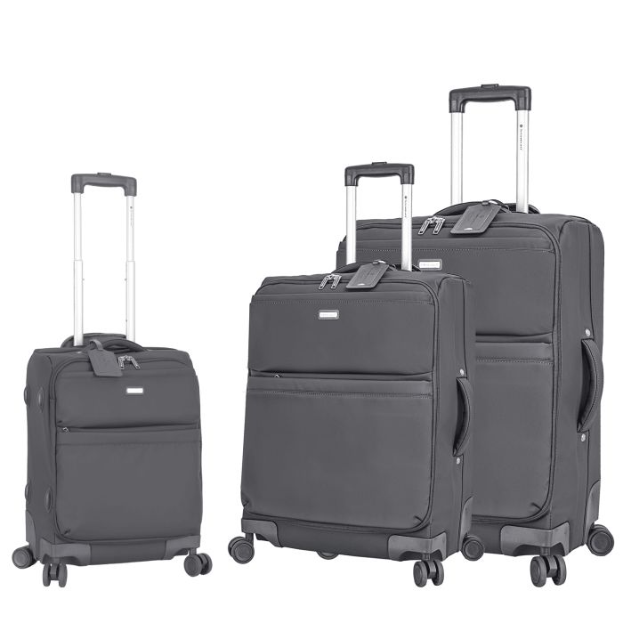 Lot de 3 valises souples S48103A 54, 64 et 74 cm Gris