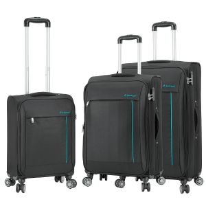 Lot de 3 valises souples 35703 Extensible 55, 67 et 76 cm Noir