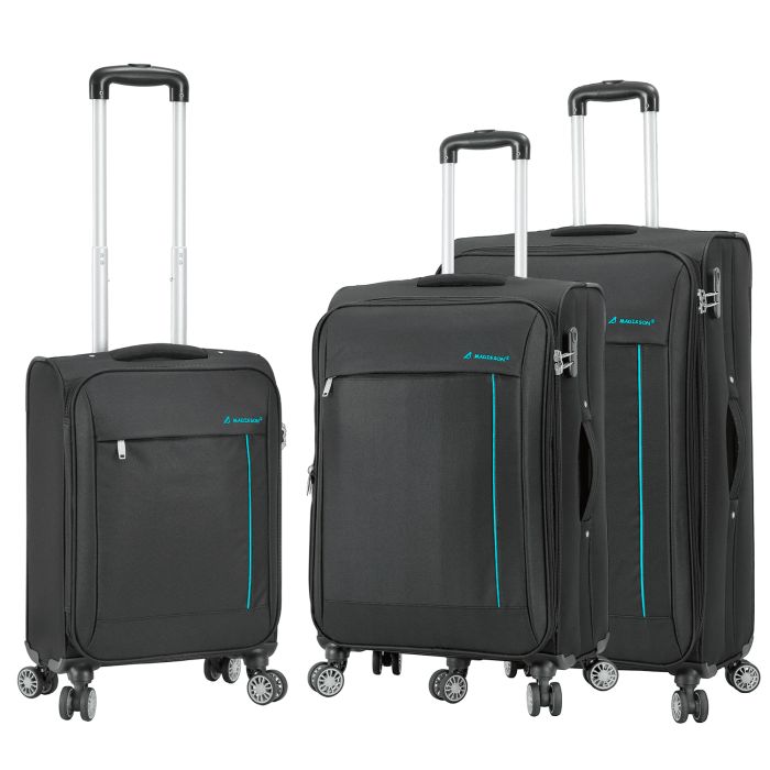 Lot de 3 valises souples 35703 Extensible 55, 67 et 76 cm Noir
