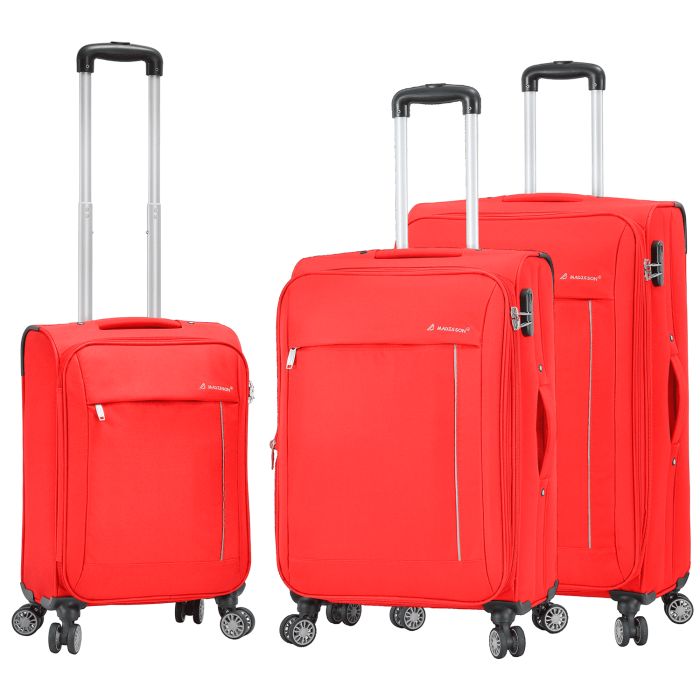 Lot de 3 valises souples 35703 Extensible 55, 67 et 76 cm Rouge