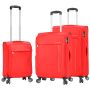 Lot de 3 valises souples 35703 Extensible 55, 67 et 76 cm Rouge