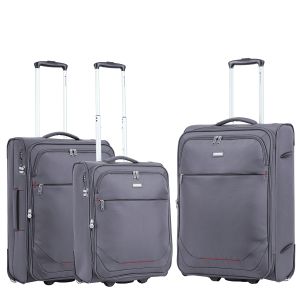 Lot de 3 valises souples S48503 Extensibles 54, 62 et 73 cm Grey