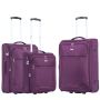Lot de 3 valises souples S48503 Extensibles 54, 62 et 73 cm Purple