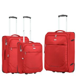 Lot de 3 valises souples S48503 Extensibles 54, 62 et 73 cm Red