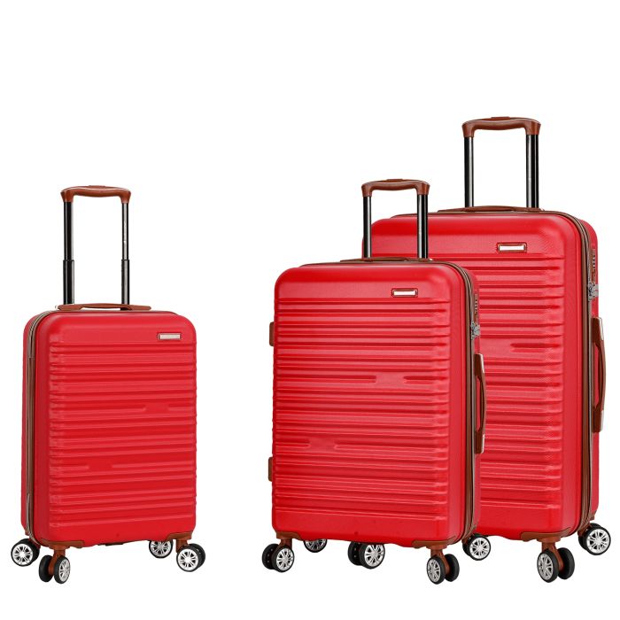 Lot de 3 valises rigides 33803 Extensibles 55, 67 et 77 cm Red
