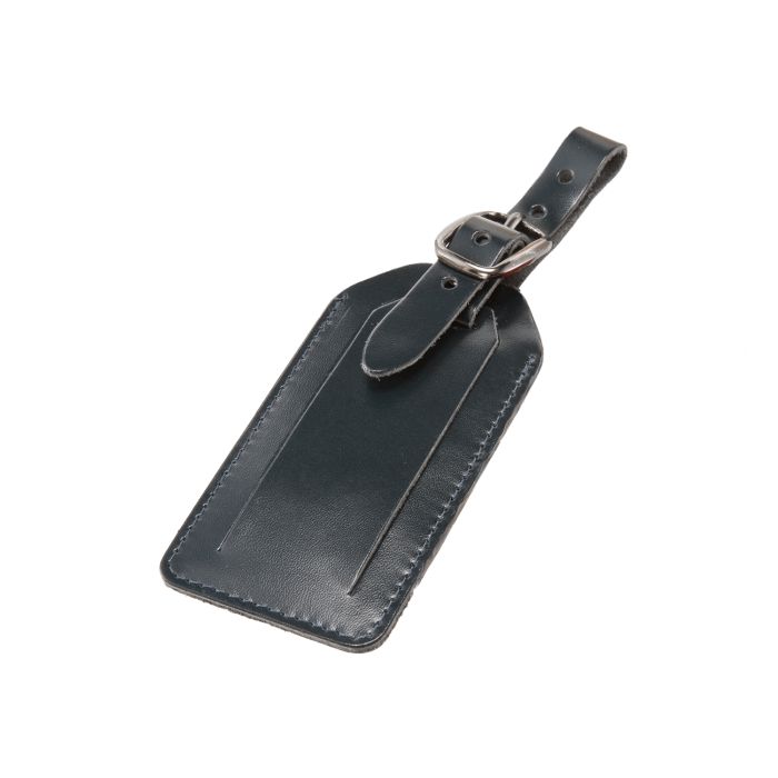 Porte-étiquette en cuir Noir