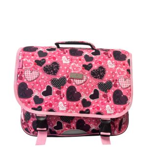 Cartable scolaire Romantique coeur 41 cm Rose