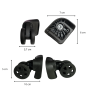 Lot de 2 roues de rechange W00910CD00053 Clavel Droite/Gauche Noir