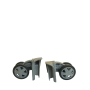 Lot de 2 roues de rechange W00910CD00154 Clavel Droite/Gauche Gris