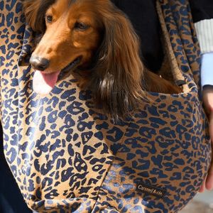 Sac bandoulière de transport pour animal Camel Leopard