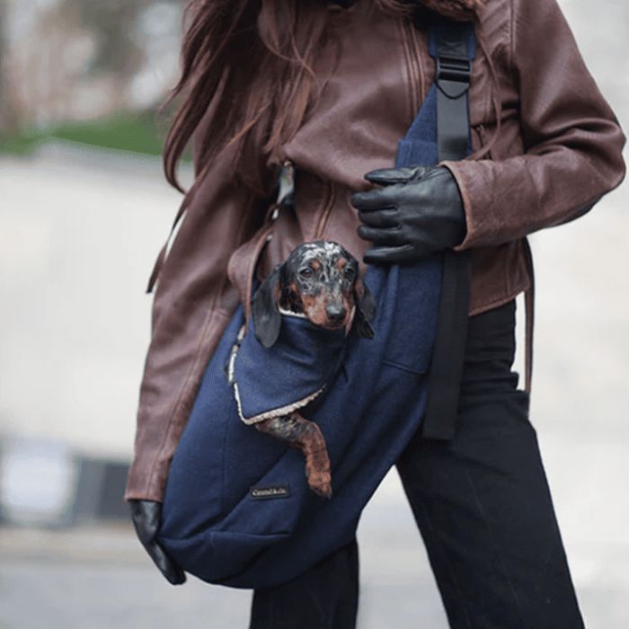 Sac bandoulière de transport pour animal Light Blue Denim
