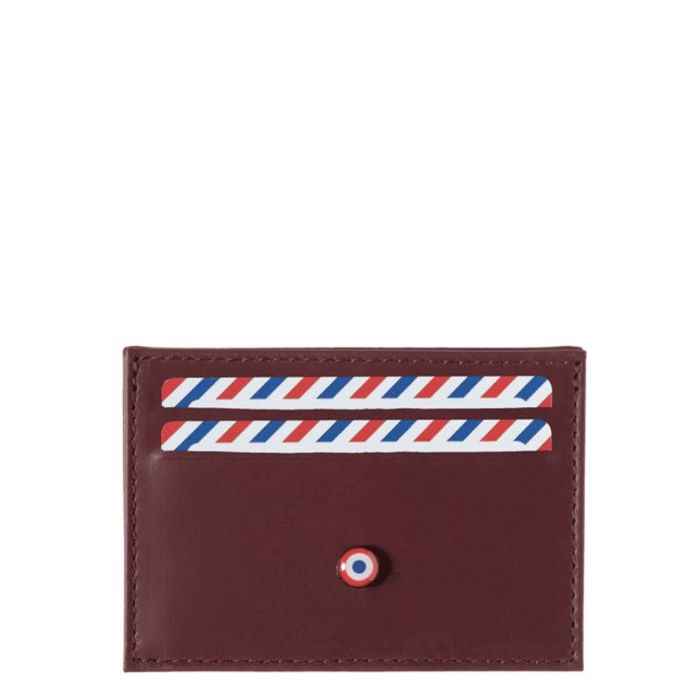 Porte-cartes Georges 2.0 en cuir végétal Vigne rouge