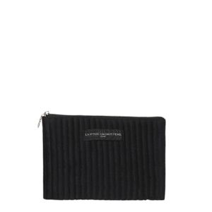 Pochette 21 cm en velours Noir
