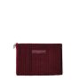 Pochette 21 cm en velours Bordeaux