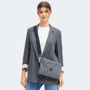 Petit sac bandoulière Riri L 27 cm Navy Sign Jacquard