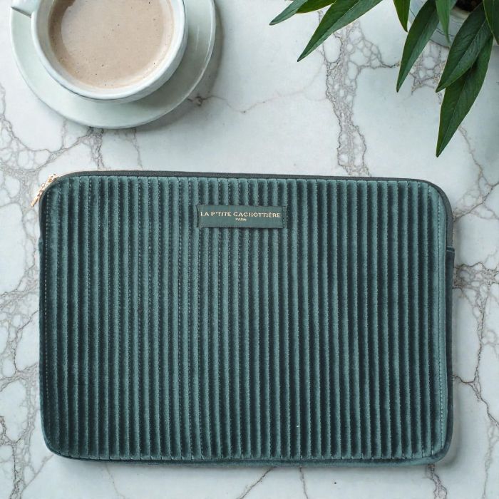 Housse ordinateur 13" 33 cm Velours Vert