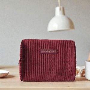 Grande trousse de maquillage Velours Bordeaux