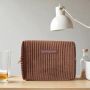 Grande trousse de maquillage Velours Marron