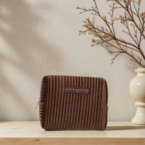 Trousse de toilette 18 cm Velours Marron