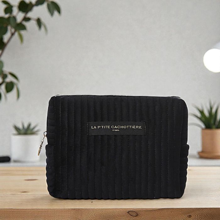 Grande trousse de maquillage Velours Noir
