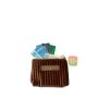 Porte monnaie 14,5 cm Velours Marron