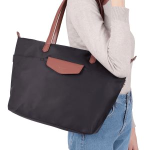 Sac cabas Pop 46 cm Noir/Marron Foncé