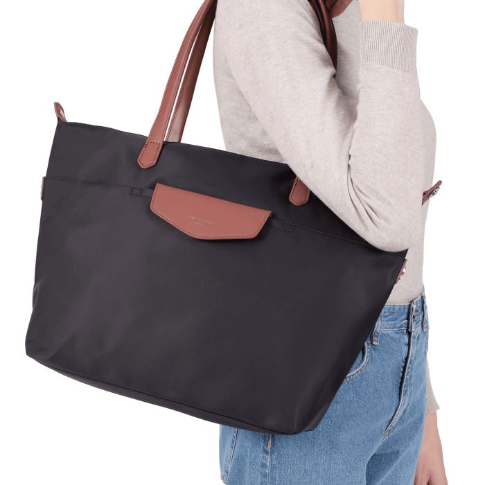 Sac cabas Pop 46 cm Noir/Marron Foncé