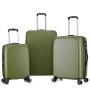 Lot de 3 valises rigides 379 Extensibles 55, 66 et 76 cm Vert olive