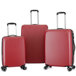 Lot de 3 valises rigides 379 Extensibles 55, 66 et 76 cm Rouge