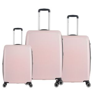 Lot de 3 valises rigides 379 Extensibles 55, 66 et 76 cm Rose saumon