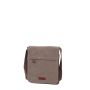 Sac travers 6568 en toile garni de cuir de vachette Marron