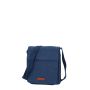 Sac travers 6568 en toile garni de cuir de vachette Marine