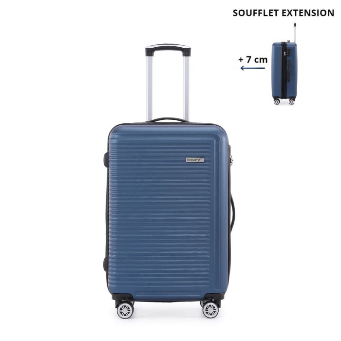 Valise rigide M Summer 2.0 Extensible + 7cm Bleu