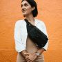 Sac banane RFID RPET 23 cm Noir
