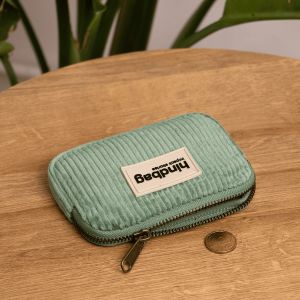Porte monnaie Lili 13 cm Velours Vert d'Eau