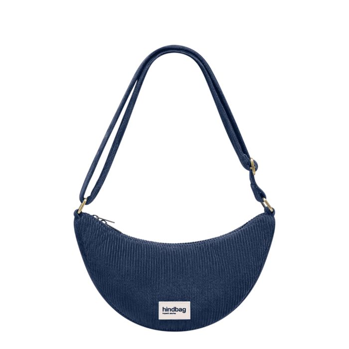 Sac banane Andréa 32 cm Velours Marine