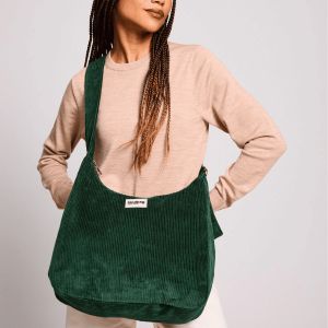 Sac bandoulière Claire 36 cm Velours Sapin