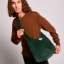 Sac bandoulière Claire 36 cm Velours Sapin
