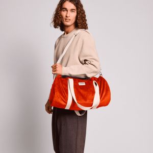 Sac polochon Simon 48 cm Velours Brique