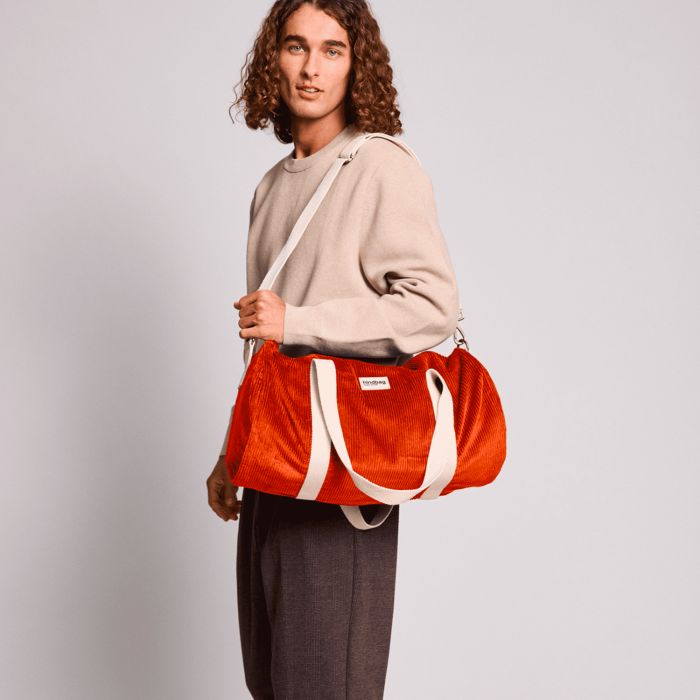 Sac polochon Simon 48 cm Velours Brique