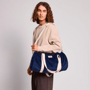 Sac polochon Simon 48 cm Velours Marine