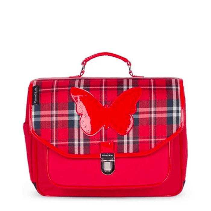 Cartable Butterfly Clan Tartan 38 cm Rouge