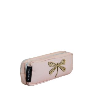Trousse Double Libellule Rose 21 cm Rose